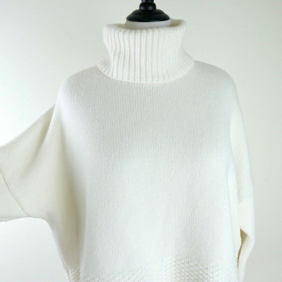 Madewell Size XL Sadler Turtleneck Sweater White Boxy Pullover #NH988 - Picture 8 of 11